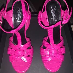 Saint Laurent Fuxia Heroin  tribute heels